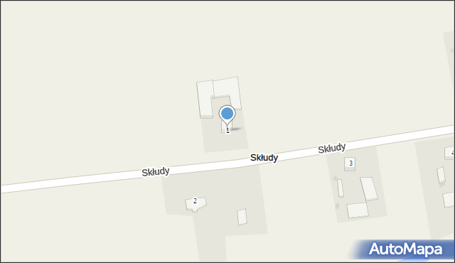 Skłudy, Skłudy, 1, mapa Skłudy