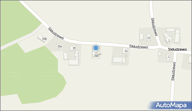 Skłudzewo, Skłudzewo, 34a, mapa Skłudzewo
