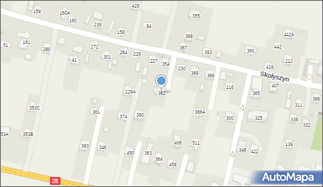 Skołyszyn, Skołyszyn, 362, mapa Skołyszyn
