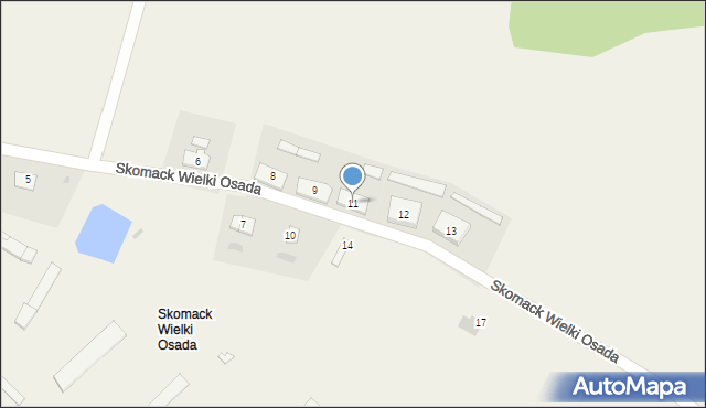 Skomack Wielki Osada, Skomack Wielki Osada, 11, mapa Skomack Wielki Osada