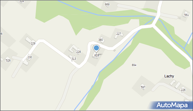 Skomielna Biała, Skomielna Biała, 819, mapa Skomielna Biała