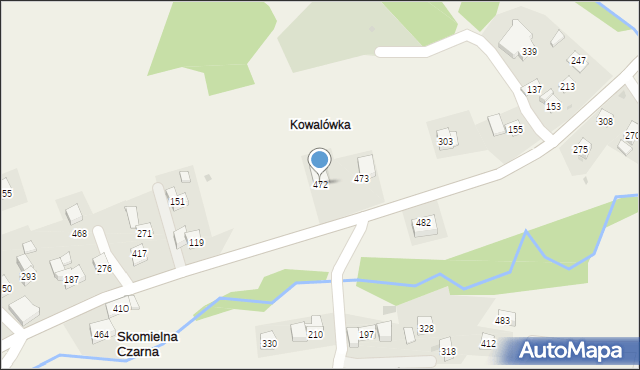 Skomielna Czarna, Skomielna Czarna, 472, mapa Skomielna Czarna