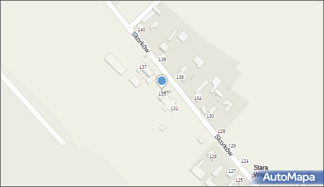 Skorków, Skorków, 135, mapa Skorków