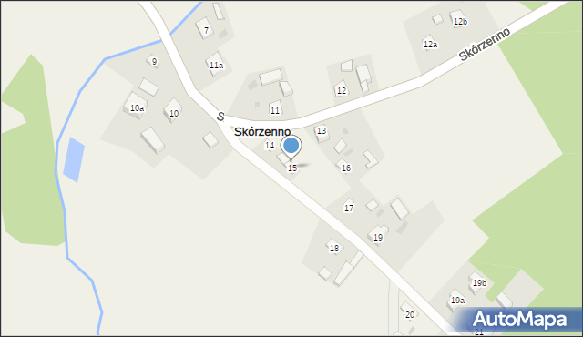 Skórzenno, Skórzenno, 15, mapa Skórzenno