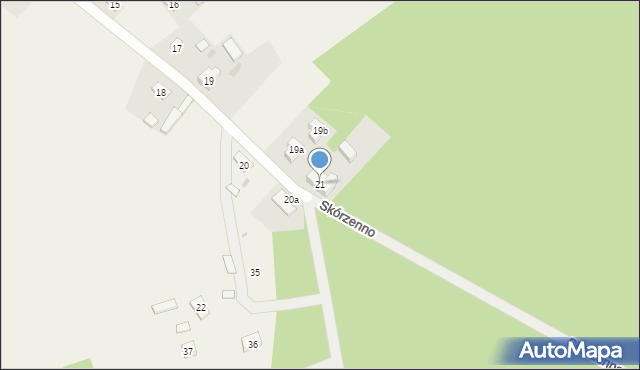 Skórzenno, Skórzenno, 21, mapa Skórzenno