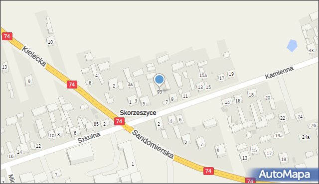 Skorzeszyce, Skorzeszyce, 93, mapa Skorzeszyce