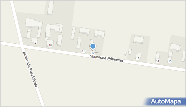 Skowroda Północna, Skowroda Północna, 12, mapa Skowroda Północna