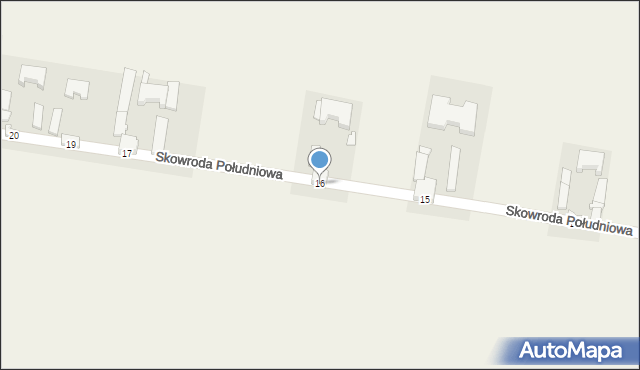 Skowroda Południowa, Skowroda Południowa, 16, mapa Skowroda Południowa