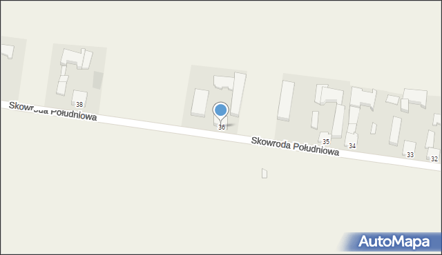 Skowroda Południowa, Skowroda Południowa, 36, mapa Skowroda Południowa