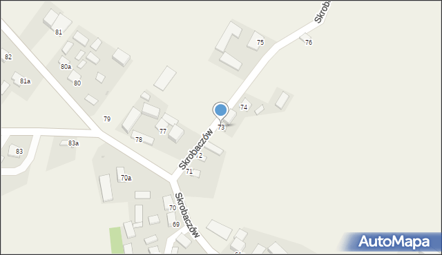 Skrobaczów, Skrobaczów, 73, mapa Skrobaczów
