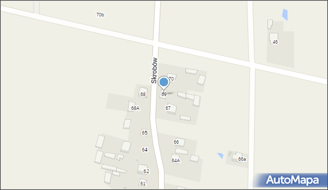 Skrobów, Skrobów, 69, mapa Skrobów
