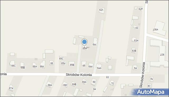 Skrobów-Kolonia, Skrobów-Kolonia, 65A, mapa Skrobów-Kolonia