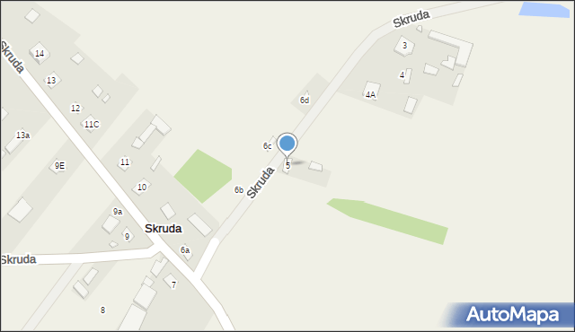 Skruda, Skruda, 5, mapa Skruda