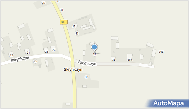 Skryhiczyn, Skryhiczyn, 34, mapa Skryhiczyn