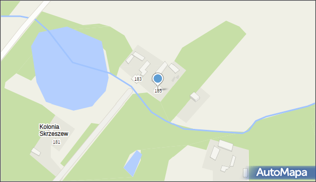 Skrzeszew, Skrzeszew, 185, mapa Skrzeszew