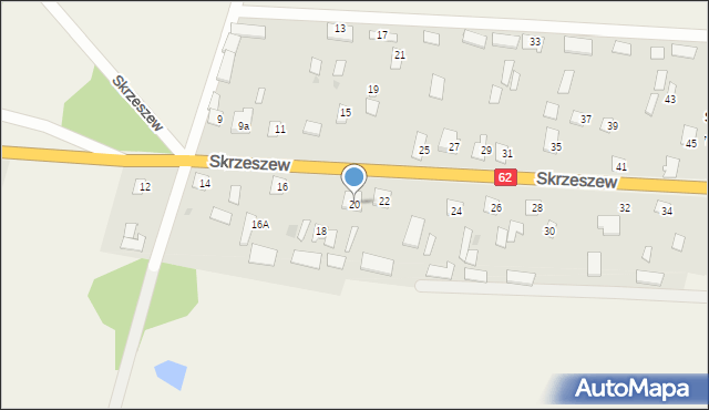 Skrzeszew, Skrzeszew, 20, mapa Skrzeszew