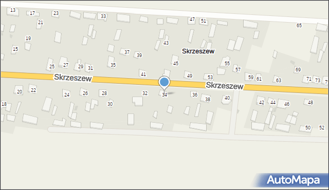 Skrzeszew, Skrzeszew, 34, mapa Skrzeszew
