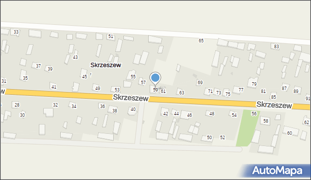 Skrzeszew, Skrzeszew, 59, mapa Skrzeszew