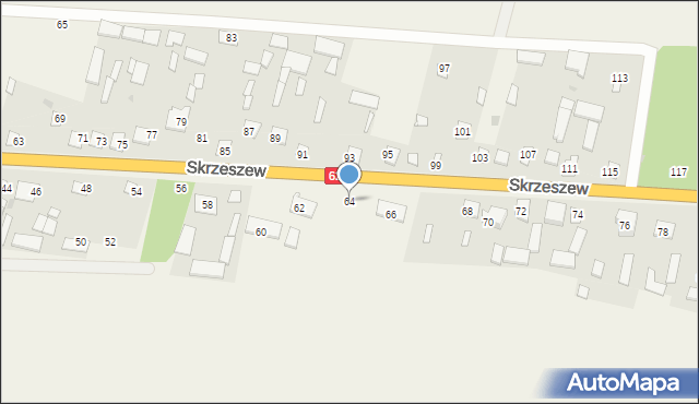 Skrzeszew, Skrzeszew, 64, mapa Skrzeszew