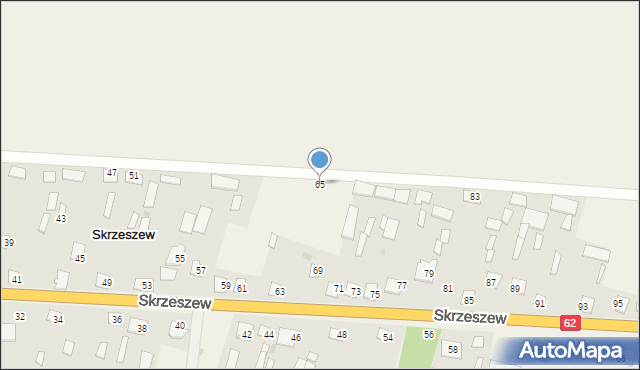 Skrzeszew, Skrzeszew, 65, mapa Skrzeszew