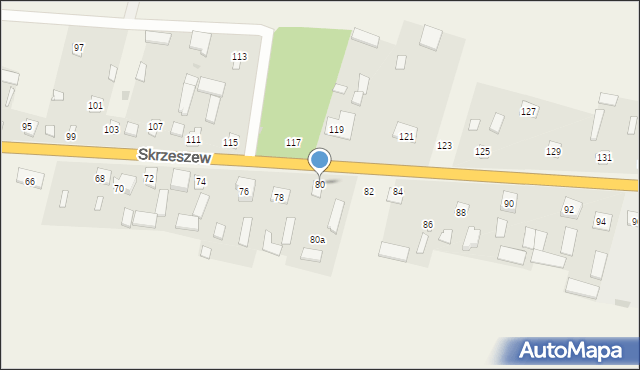 Skrzeszew, Skrzeszew, 80, mapa Skrzeszew