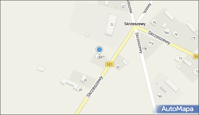 Skrzeszewy, Skrzeszewy, 18a, mapa Skrzeszewy