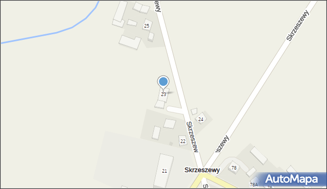 Skrzeszewy, Skrzeszewy, 23, mapa Skrzeszewy