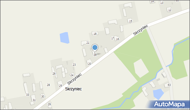 Skrzyniec, Skrzyniec, 19, mapa Skrzyniec