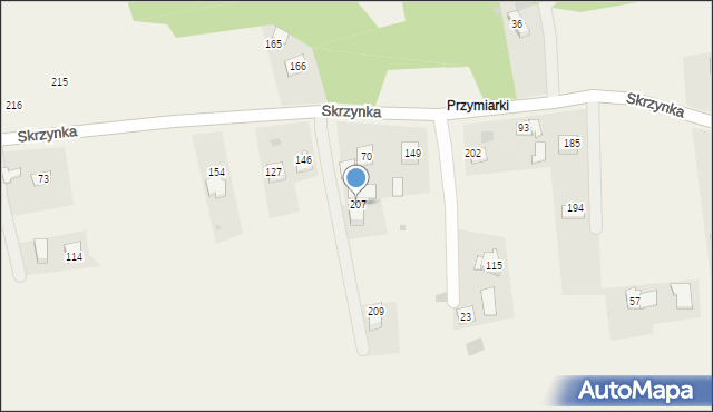 Skrzynka, Skrzynka, 207, mapa Skrzynka