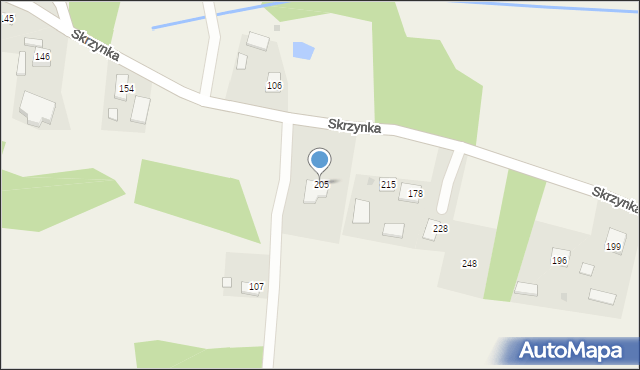 Skrzynka, Skrzynka, 205, mapa Skrzynka