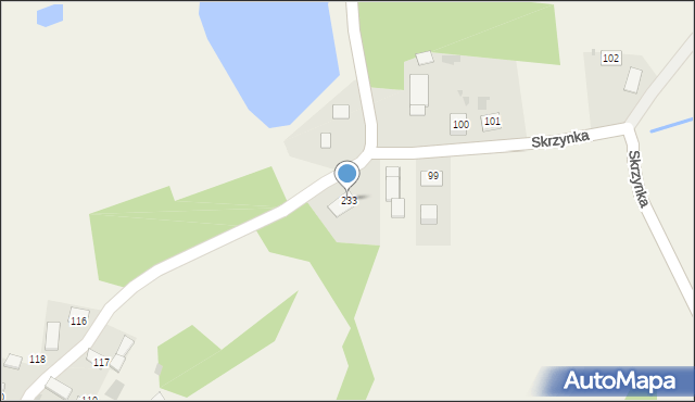 Skrzynka, Skrzynka, 233, mapa Skrzynka