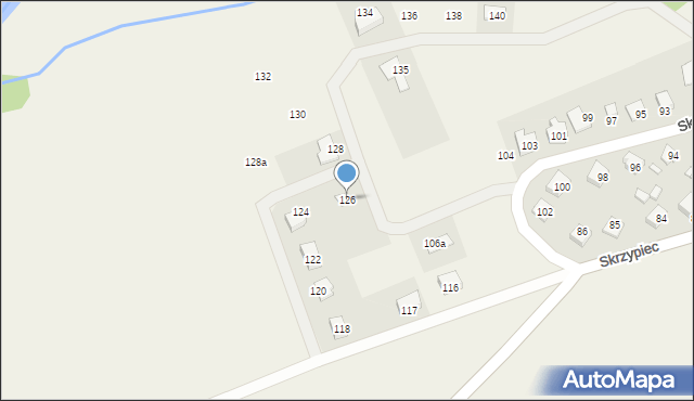 Skrzypiec, Skrzypiec, 126, mapa Skrzypiec