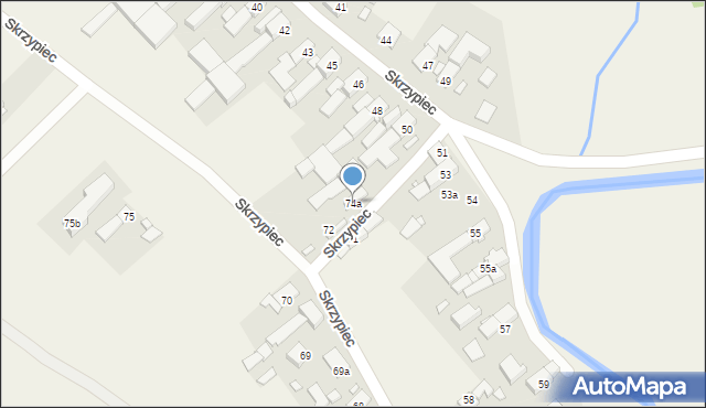 Skrzypiec, Skrzypiec, 74a, mapa Skrzypiec