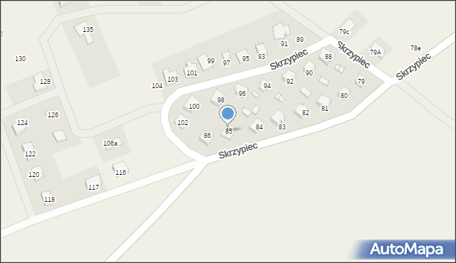 Skrzypiec, Skrzypiec, 85, mapa Skrzypiec