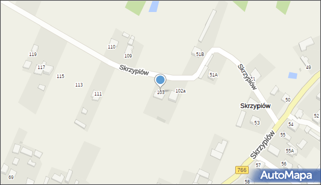 Skrzypiów, Skrzypiów, 103, mapa Skrzypiów
