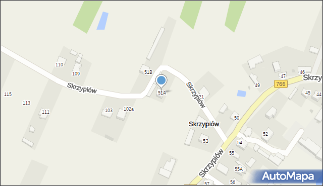 Skrzypiów, Skrzypiów, 51A, mapa Skrzypiów