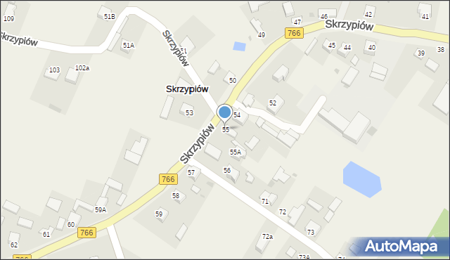 Skrzypiów, Skrzypiów, 55, mapa Skrzypiów