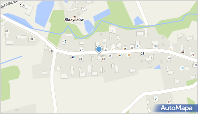 Skrzyszów, Skrzyszów, 40, mapa Skrzyszów