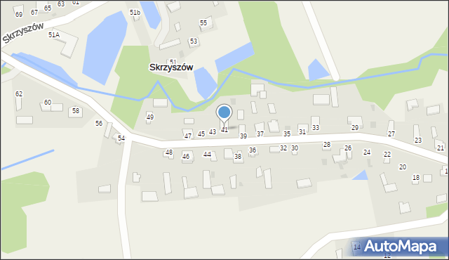 Skrzyszów, Skrzyszów, 41, mapa Skrzyszów