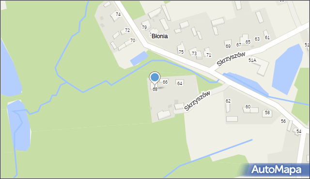 Skrzyszów, Skrzyszów, 68, mapa Skrzyszów