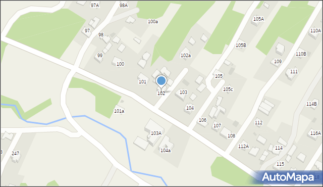 Skrzyszów, Skrzyszów, 102, mapa Skrzyszów