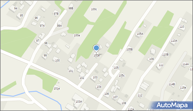 Skrzyszów, Skrzyszów, 102a, mapa Skrzyszów