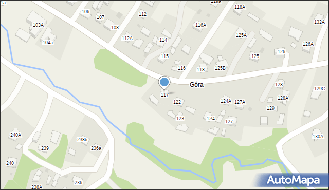 Skrzyszów, Skrzyszów, 117, mapa Skrzyszów