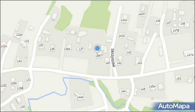 Skrzyszów, Skrzyszów, 139, mapa Skrzyszów