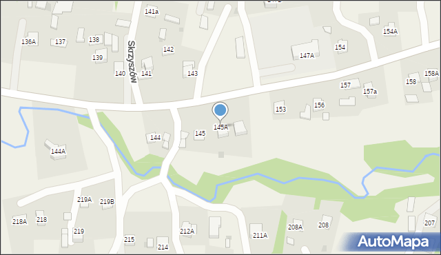 Skrzyszów, Skrzyszów, 145A, mapa Skrzyszów