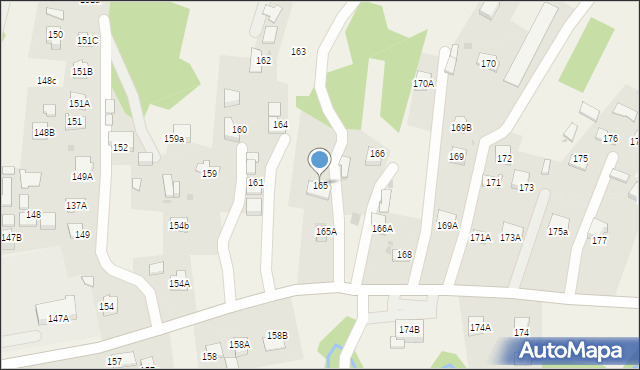 Skrzyszów, Skrzyszów, 165, mapa Skrzyszów