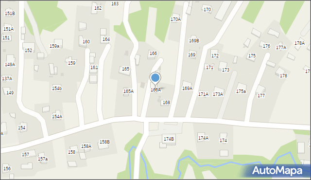 Skrzyszów, Skrzyszów, 166A, mapa Skrzyszów