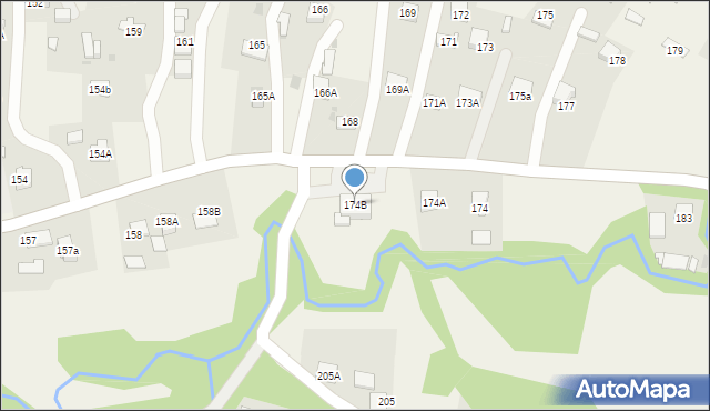 Skrzyszów, Skrzyszów, 174B, mapa Skrzyszów