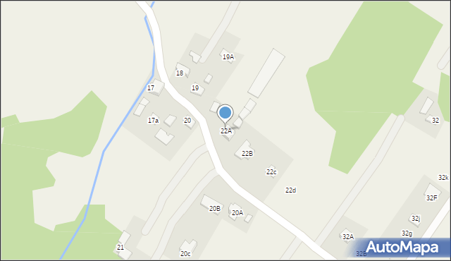Skrzyszów, Skrzyszów, 22A, mapa Skrzyszów
