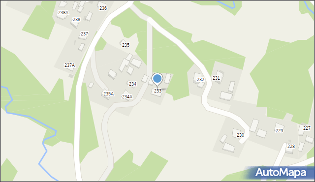 Skrzyszów, Skrzyszów, 233, mapa Skrzyszów